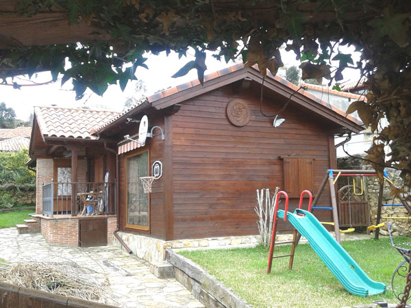 Cabaña con diseño alargado.