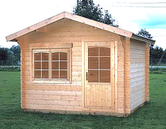 Refugio con puerta de gran vidrio.