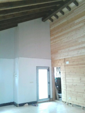 Vivienda de planta baja construida de entramado.